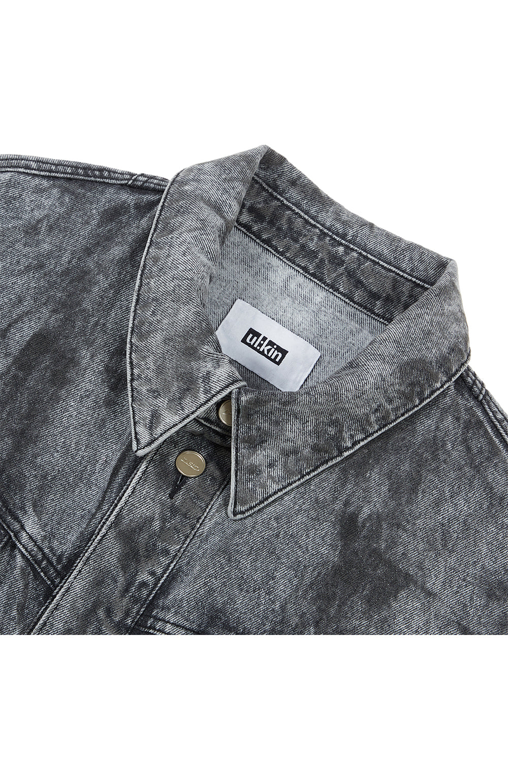 Dirty washed cotton jacket dusty black