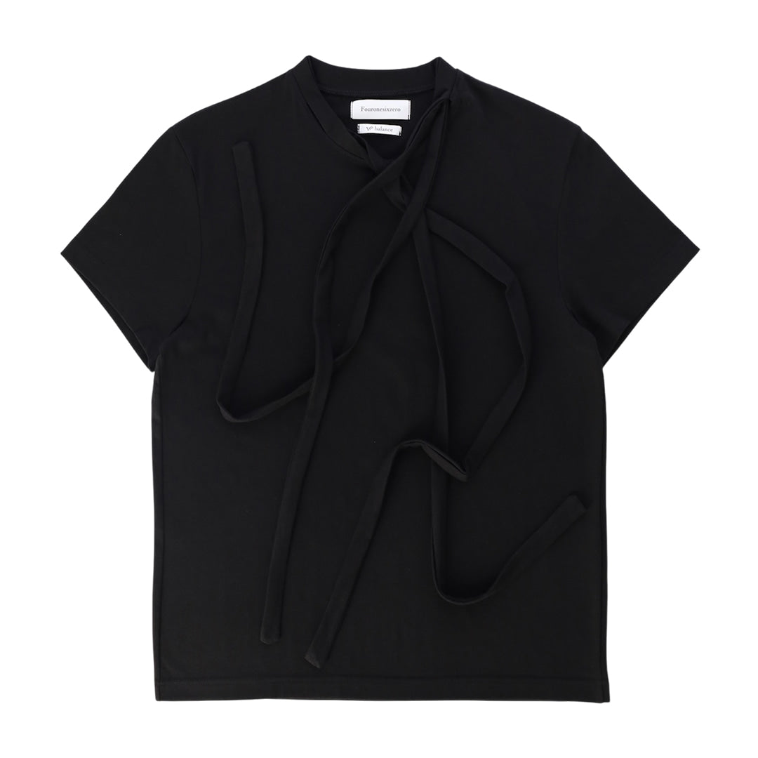 Double collar t-shirt_ver imbalance(black)