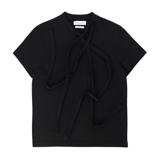 Double collar t-shirt_ver imbalance(black)