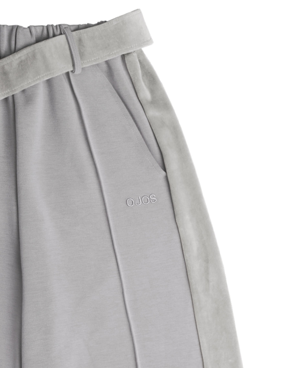 Belt wide sweat pants grey