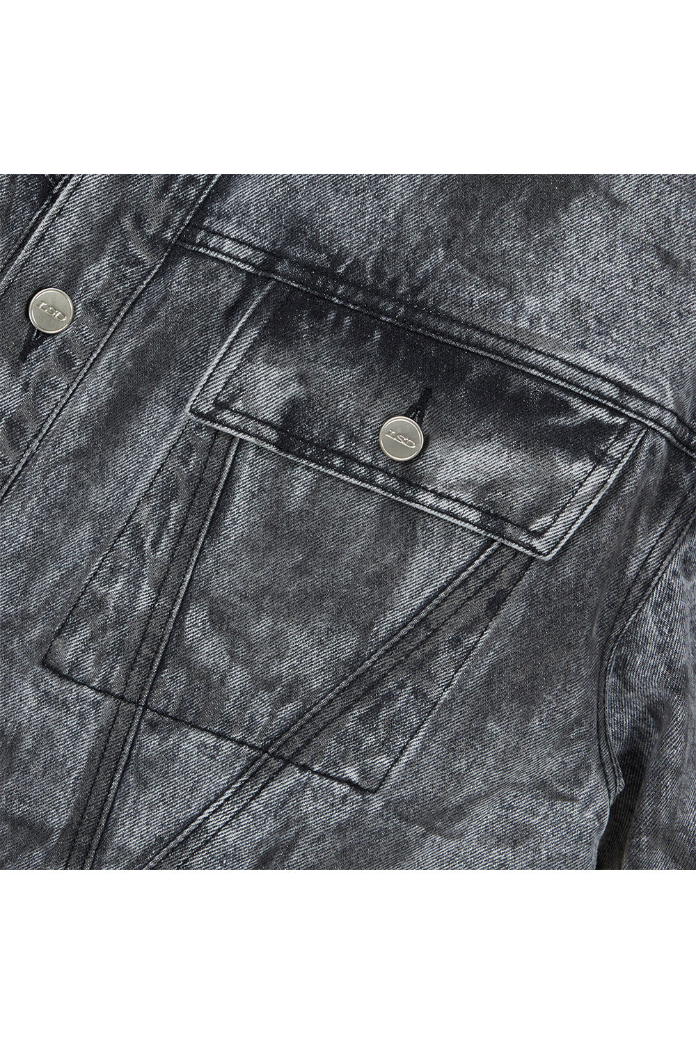 Dirty washed cotton jacket dusty black