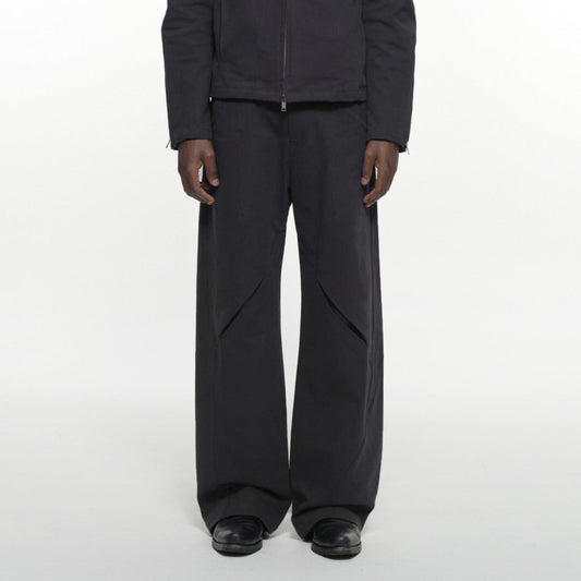 Seam line cotton pants charcoal