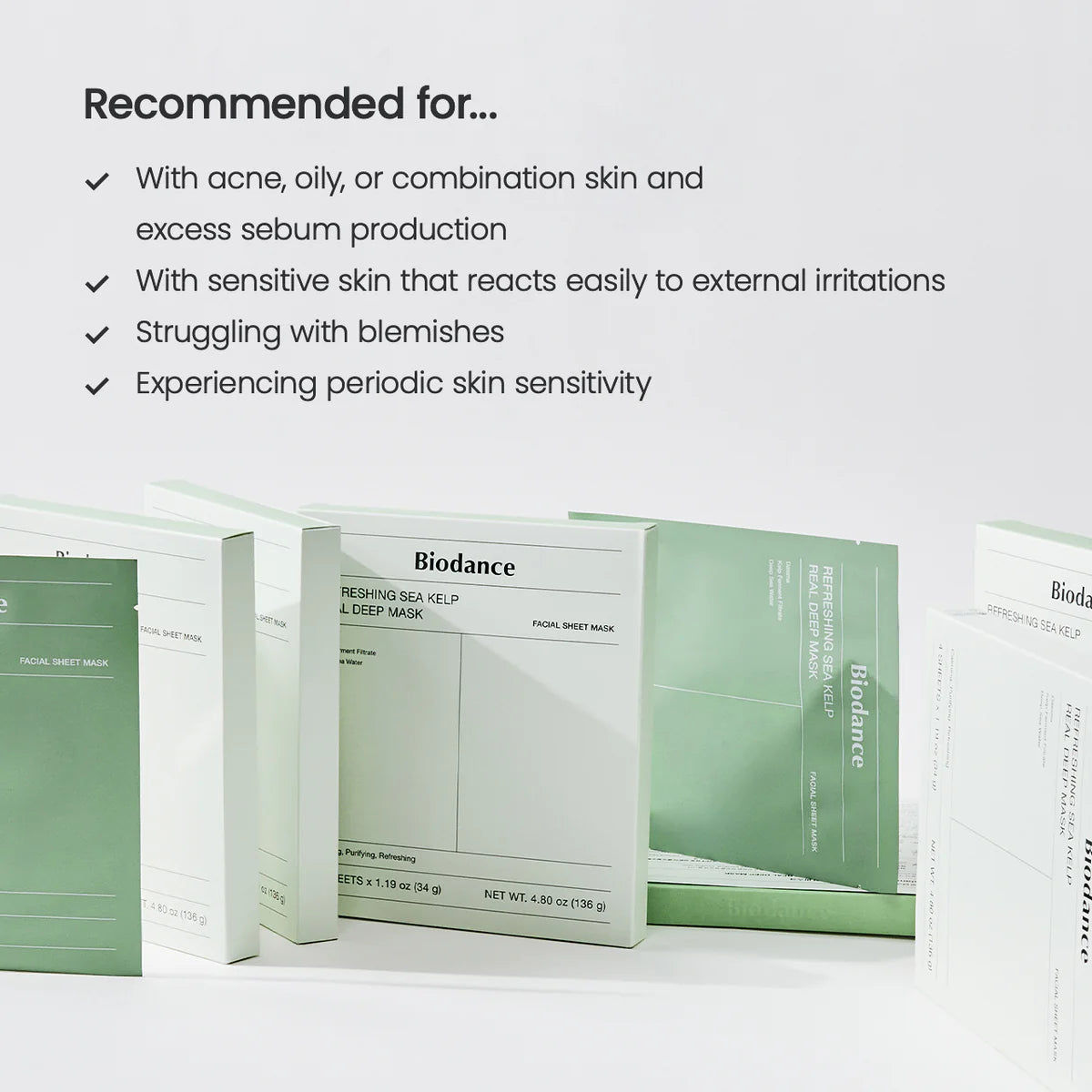 BIODANCE Refreshing Sea Kelp Real Deep Mask 1Box (4ea x 34g)