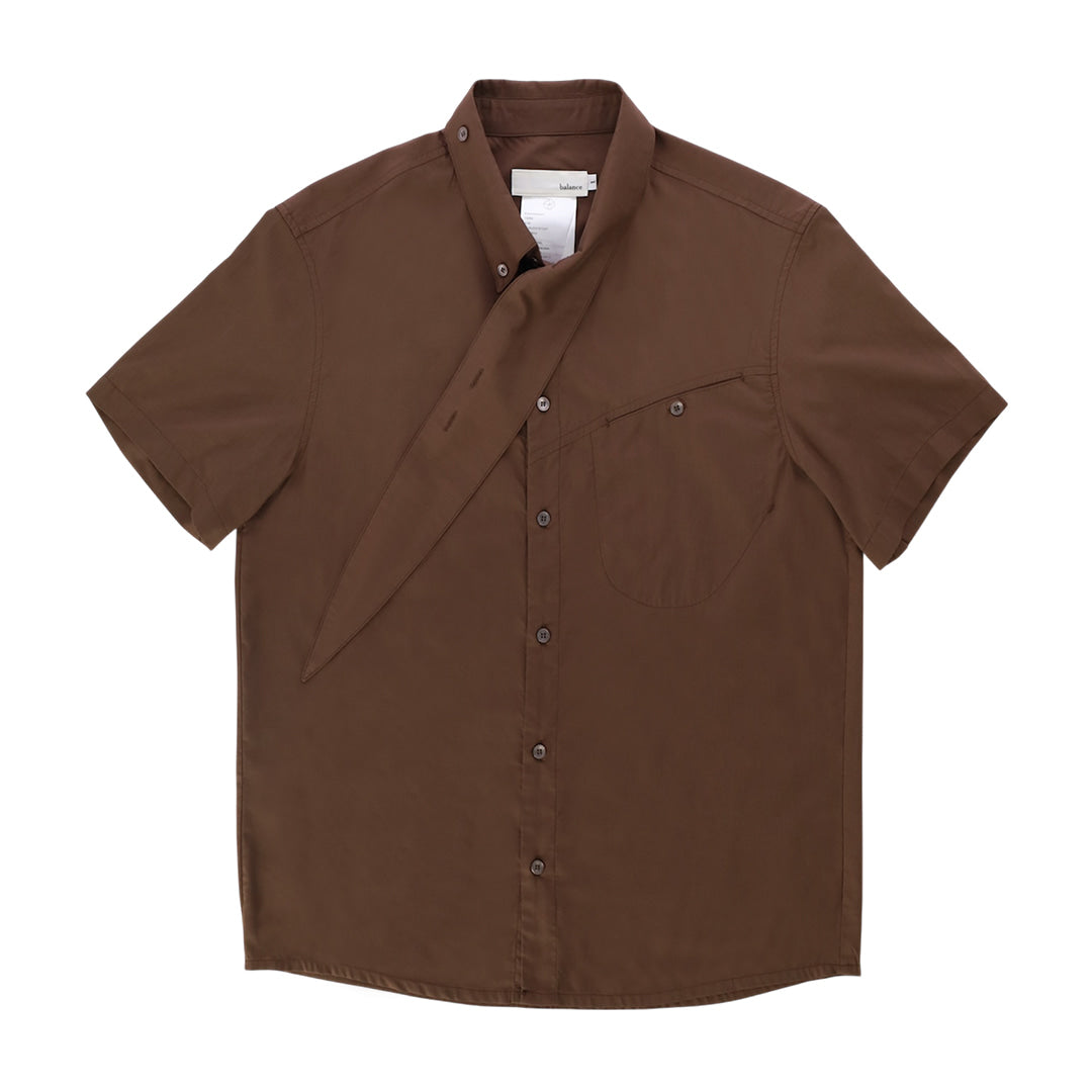 Tail collar shirt_ver balance(brown)
