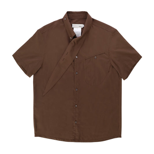 Tail collar shirt_ver balance(brown)
