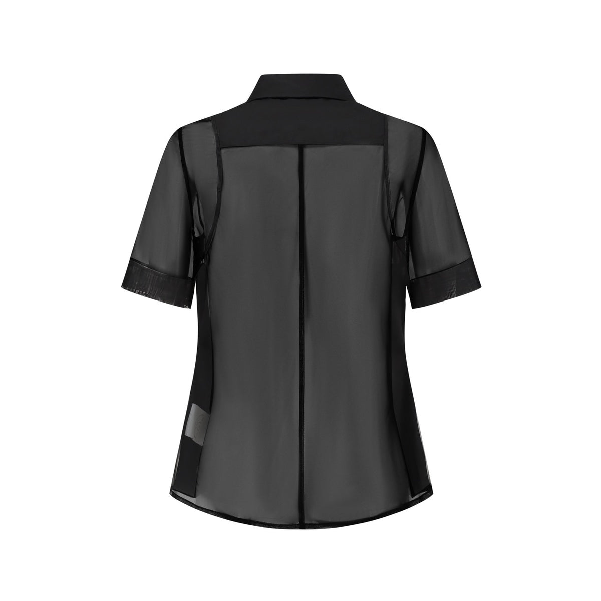 Sheer short sleeve shirt tailored slim fit