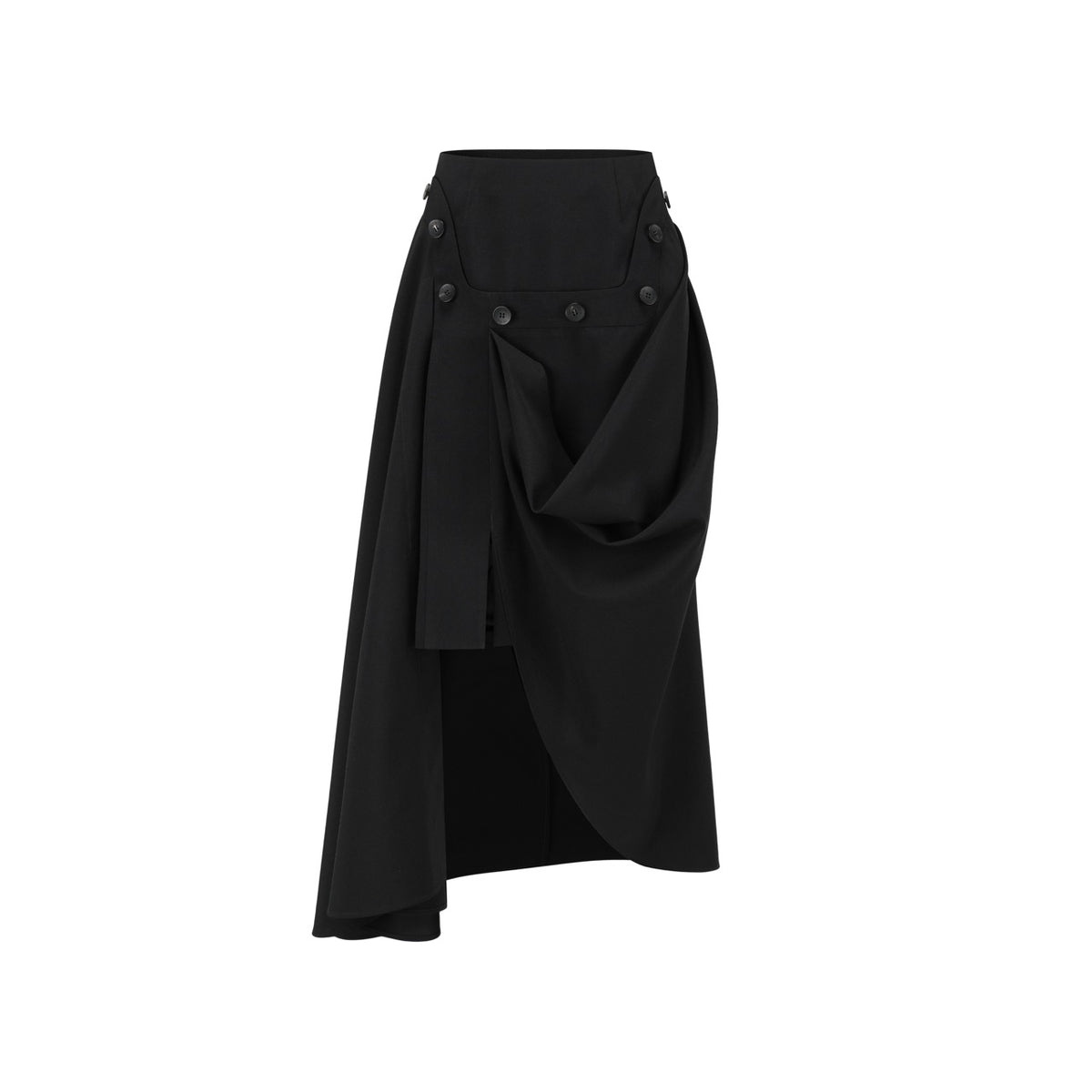 Detachable high square neck camisole asymmetric draped maxi dress set