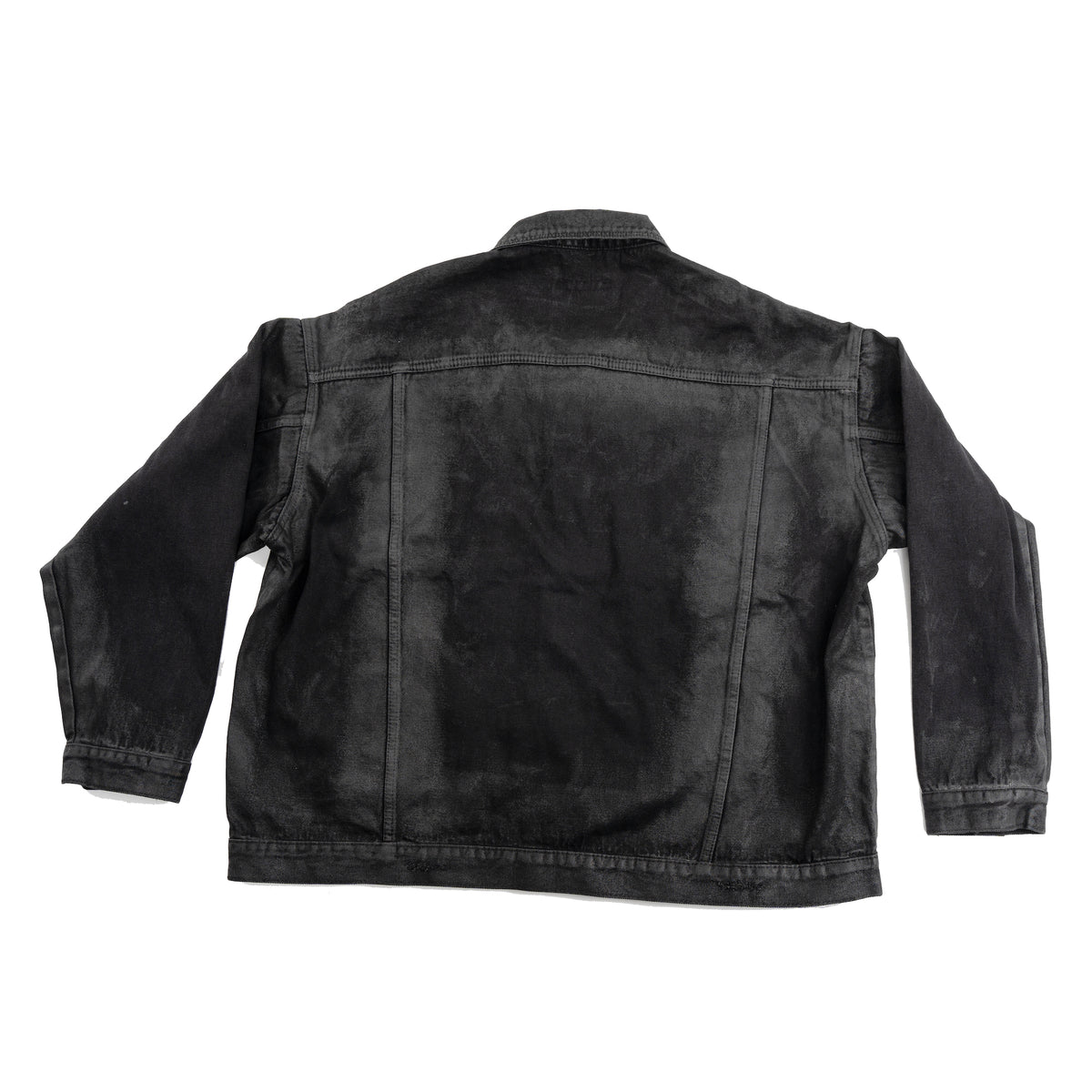 Coated Distressed Denim Jacket