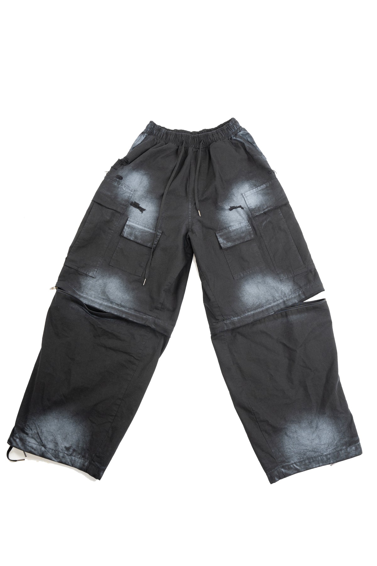 Spray Painted Cargo Trouser Black