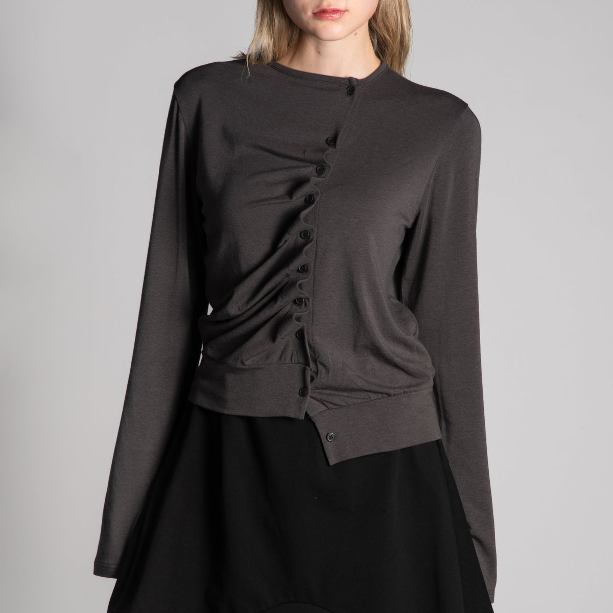 Grey asymmetrical cardigan