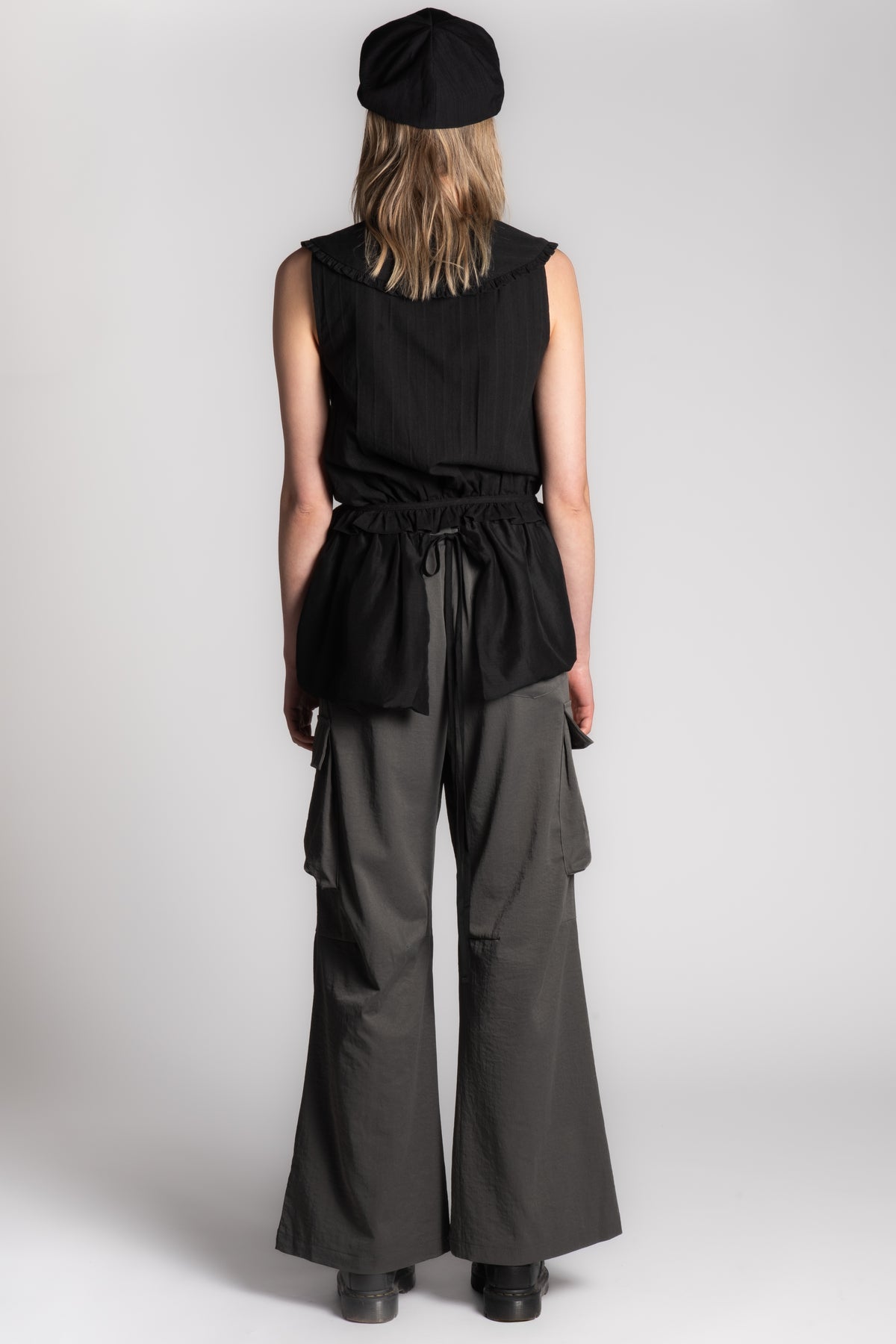Dark grey cargo drawstring pants