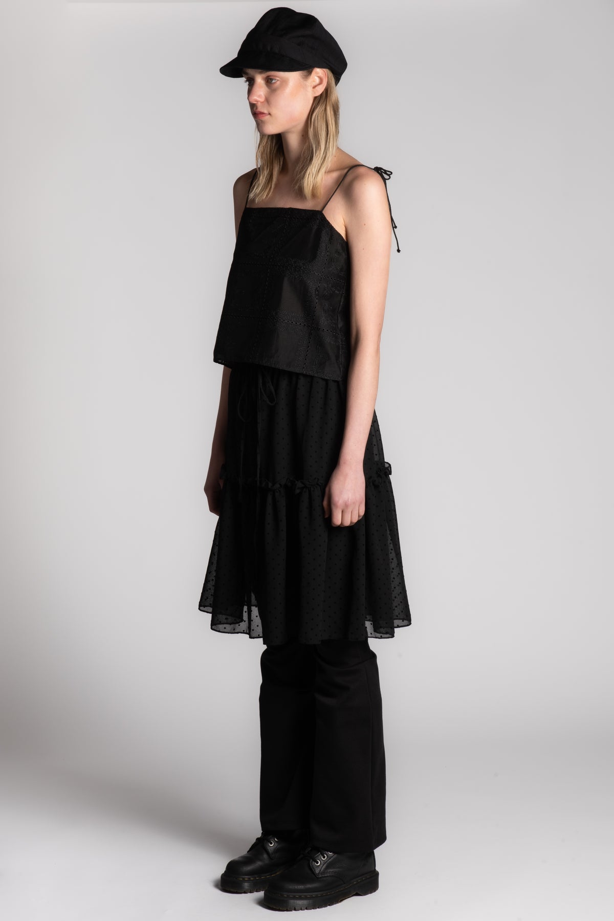 Black embroidery cami