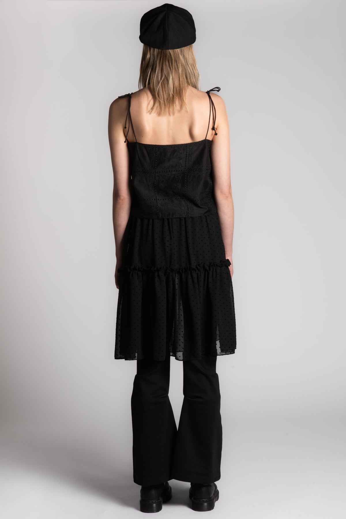 Black mesh dotted skirt