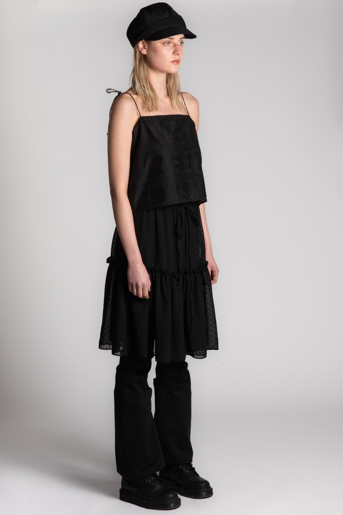 Black embroidery cami