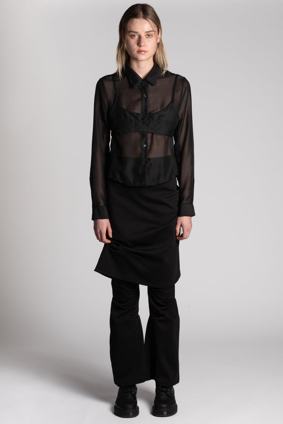 Black skirt layerd pants