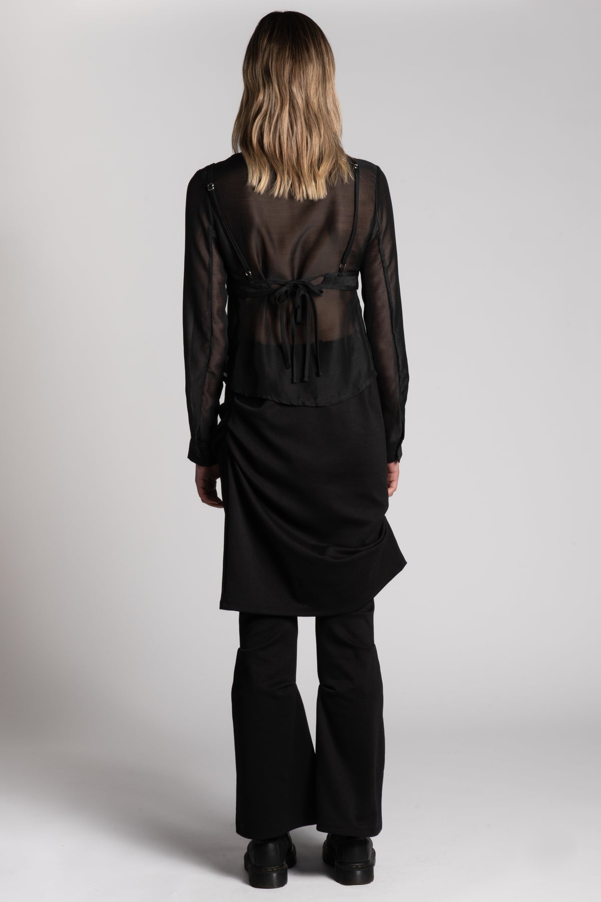 Black skirt layerd pants
