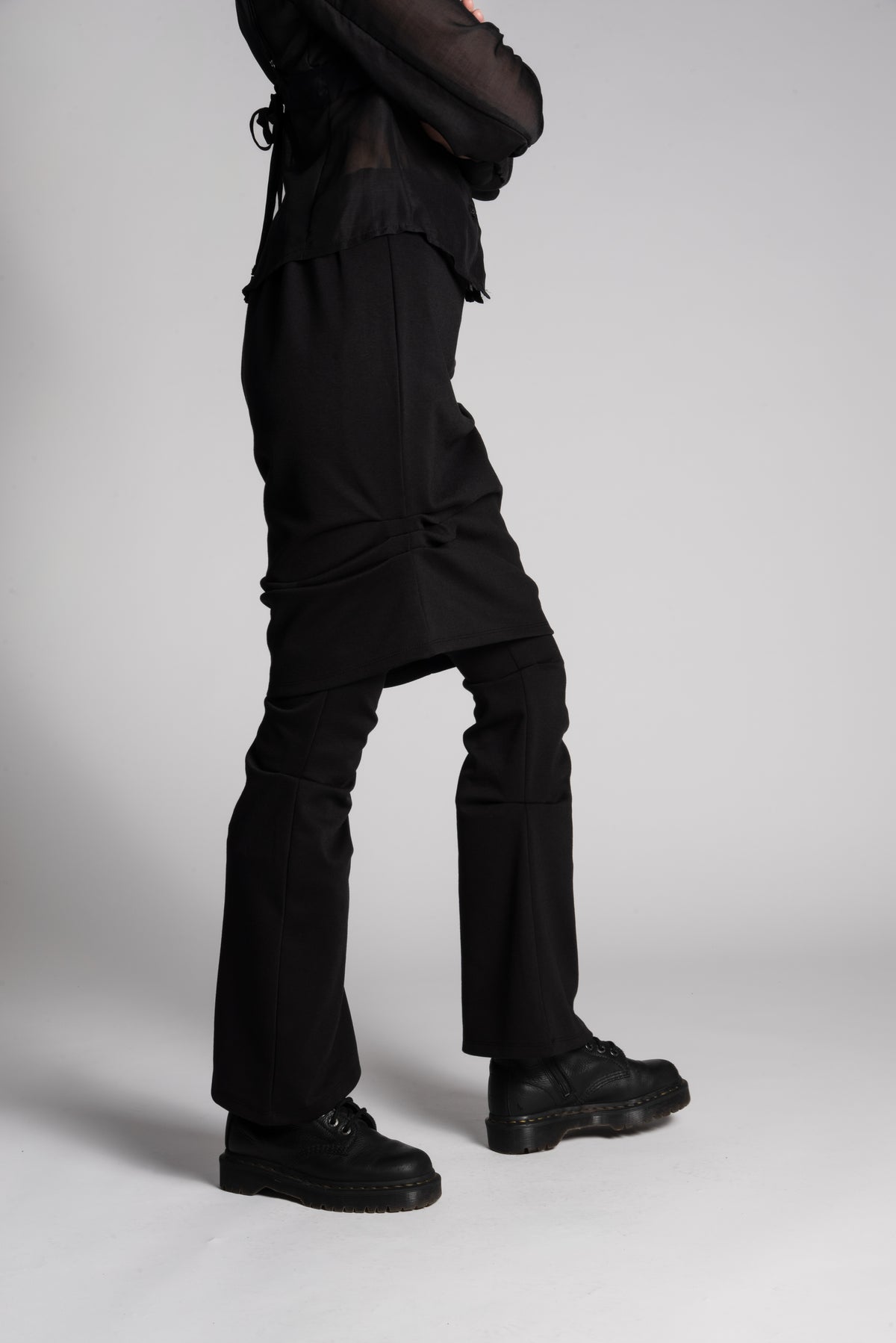 Black skirt layerd pants
