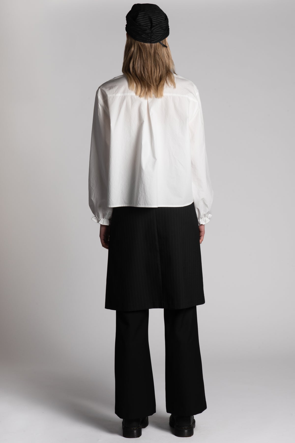 White ruffle tie cotton skirt
