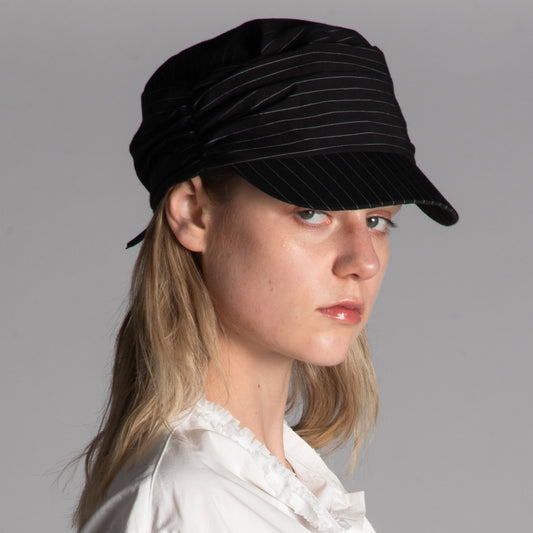 Black striped hunting cap