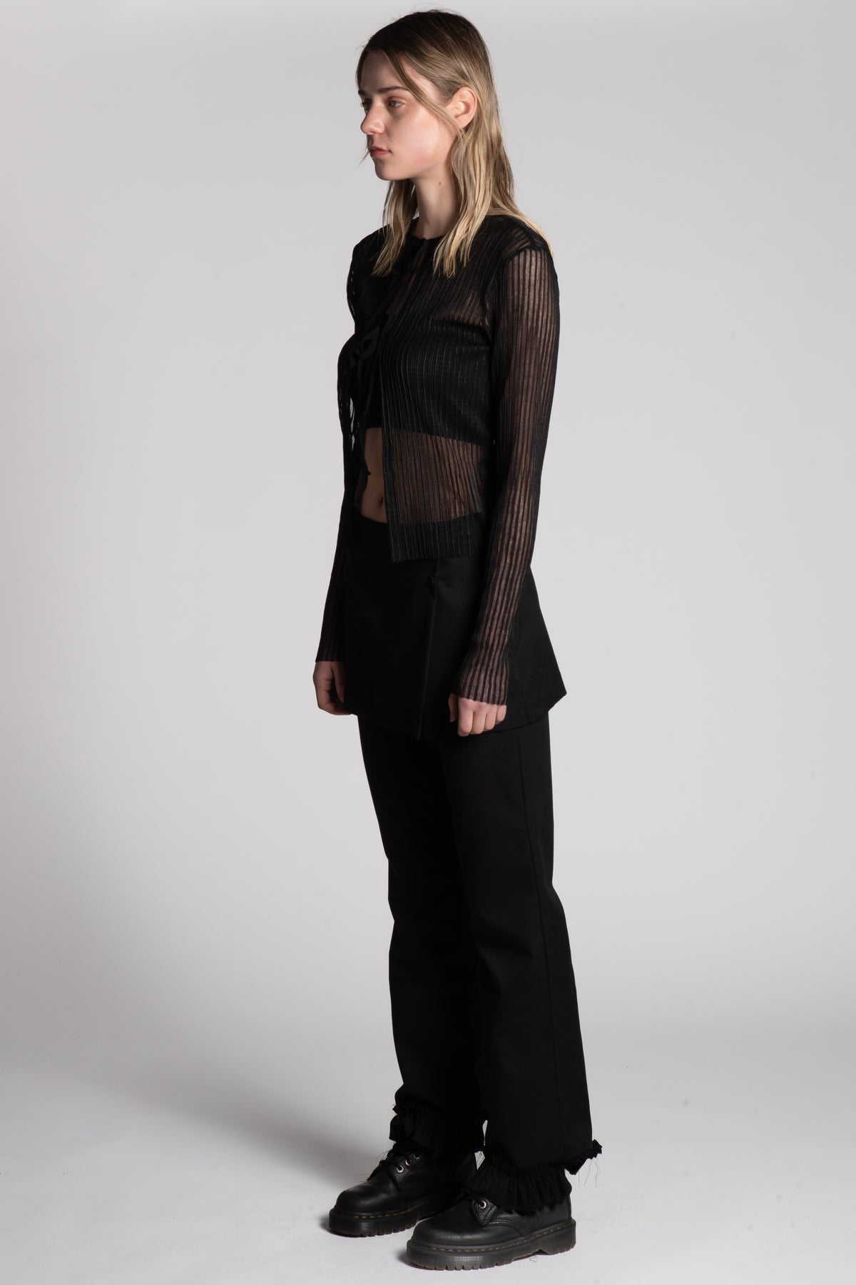 Sheer tie front cardigan