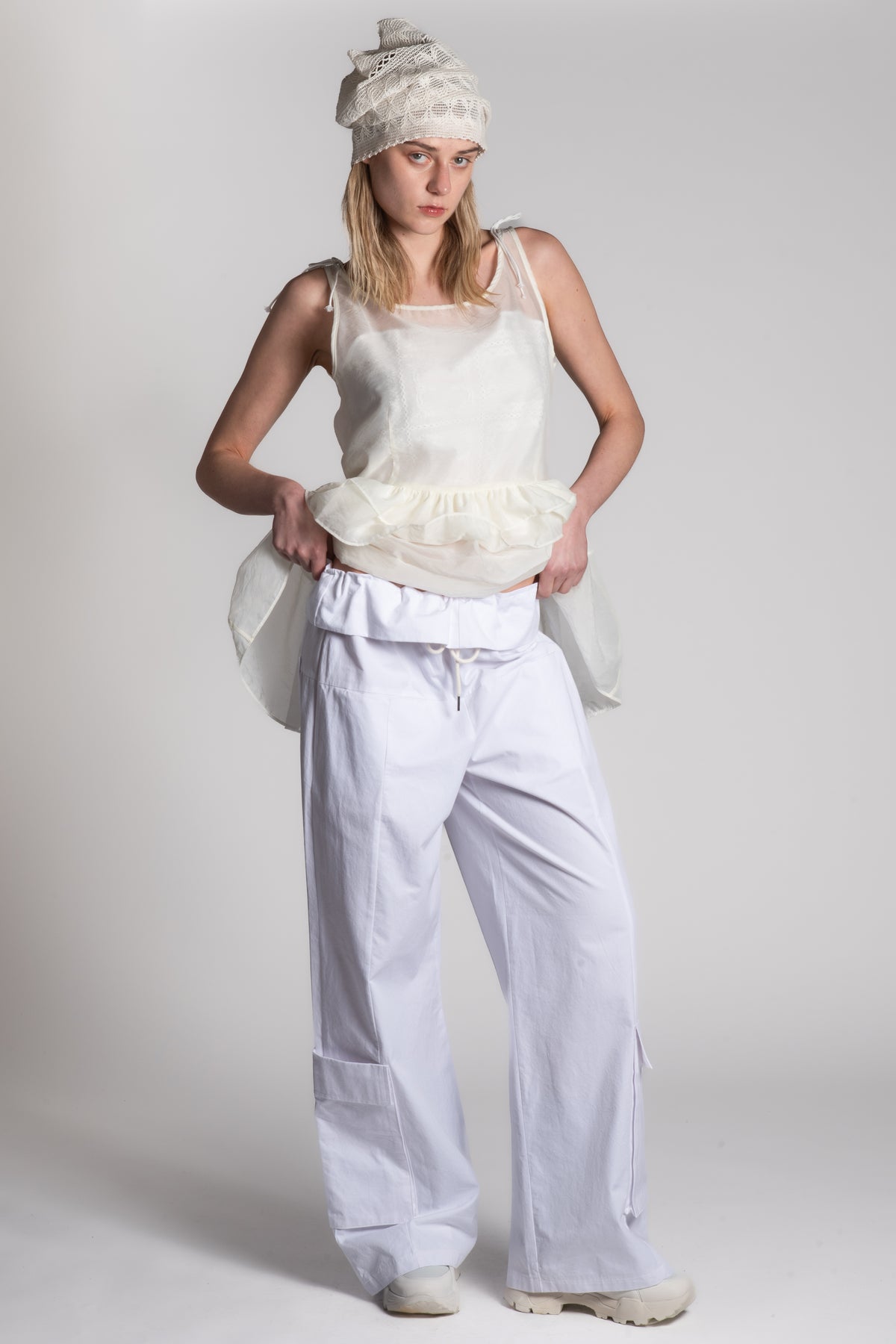 White cotton pants