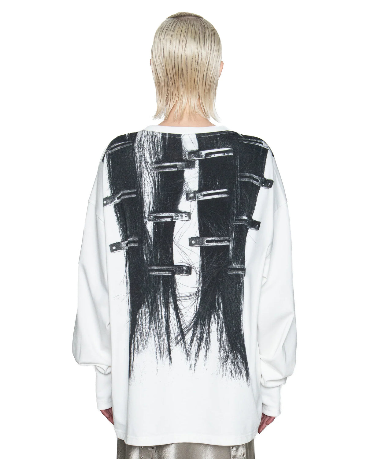 Borrowed hair printed sweater