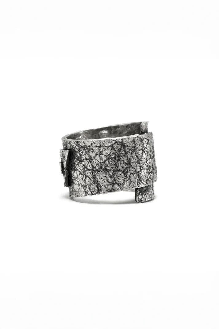Leather wrap stud ring