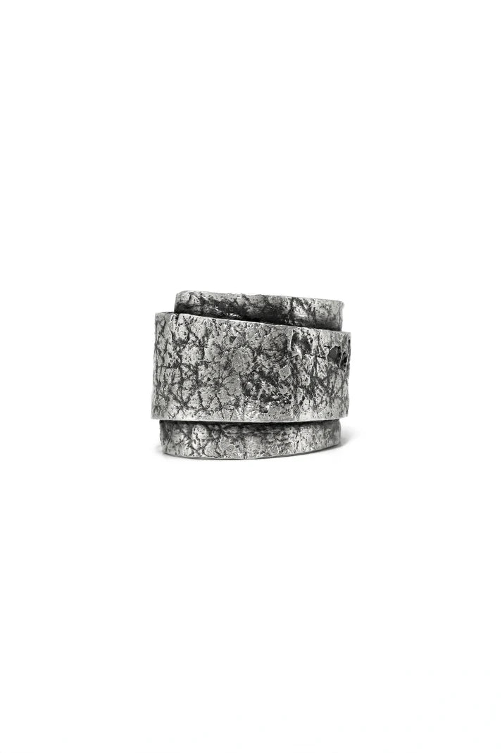 Leather wrap stud ring + diamond set