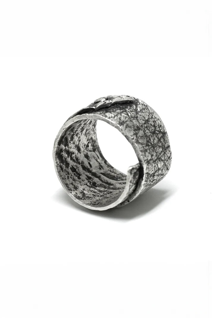 Leather wrap stud ring + diamond set