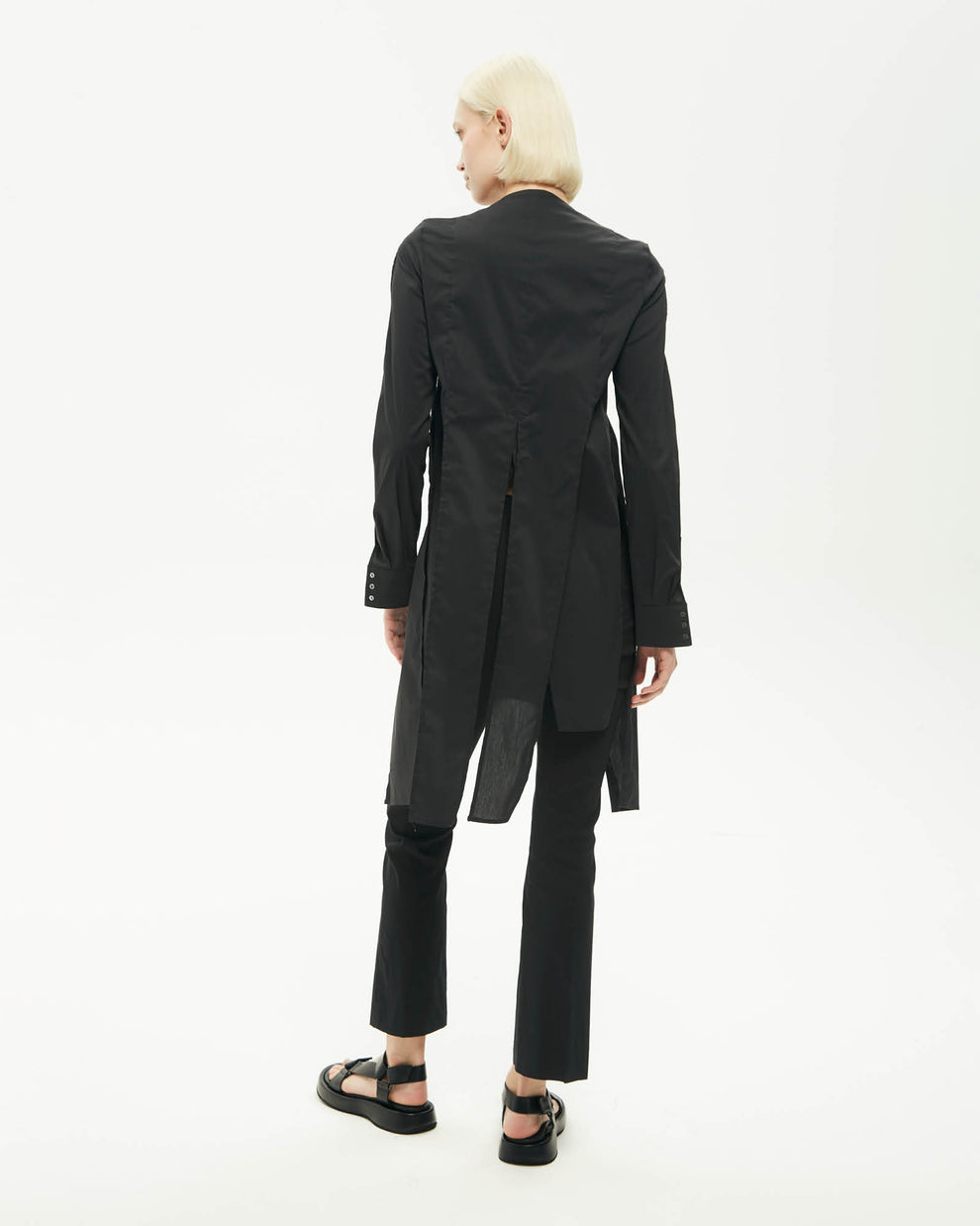 Shirt dress with slits black