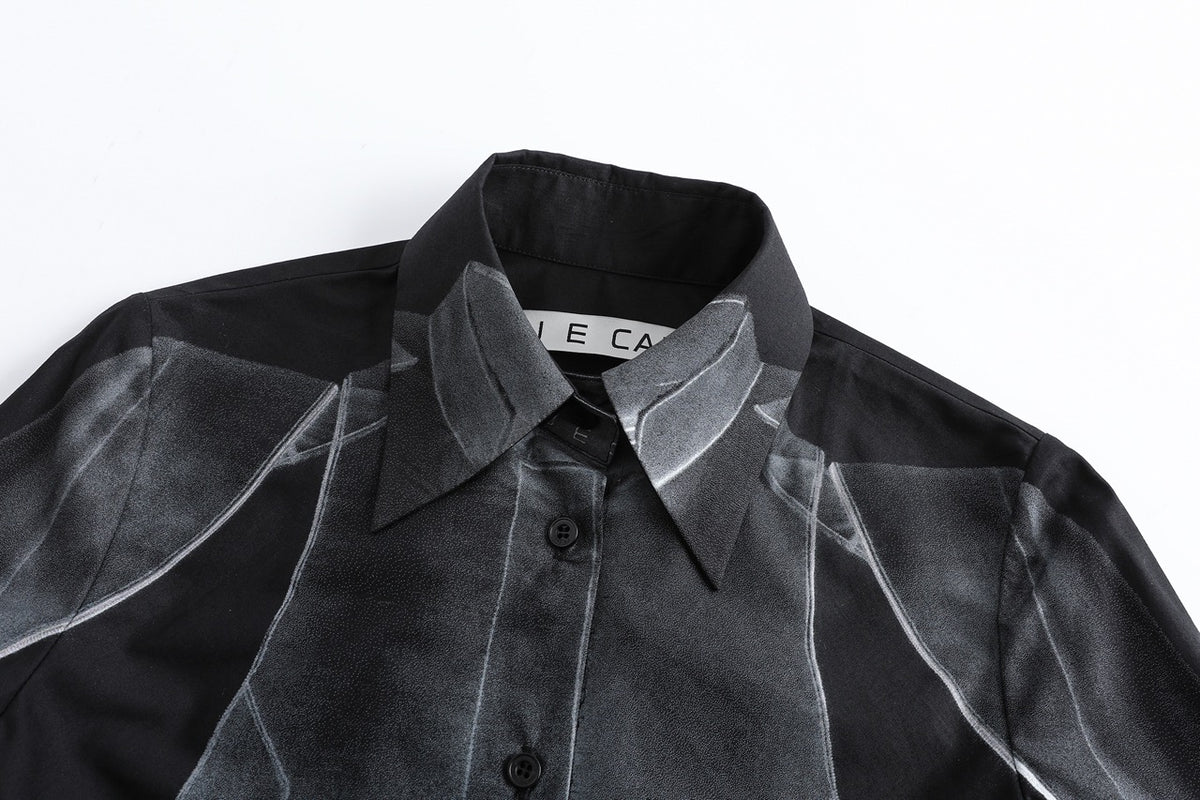 Printed long sleeve shirt slim fit