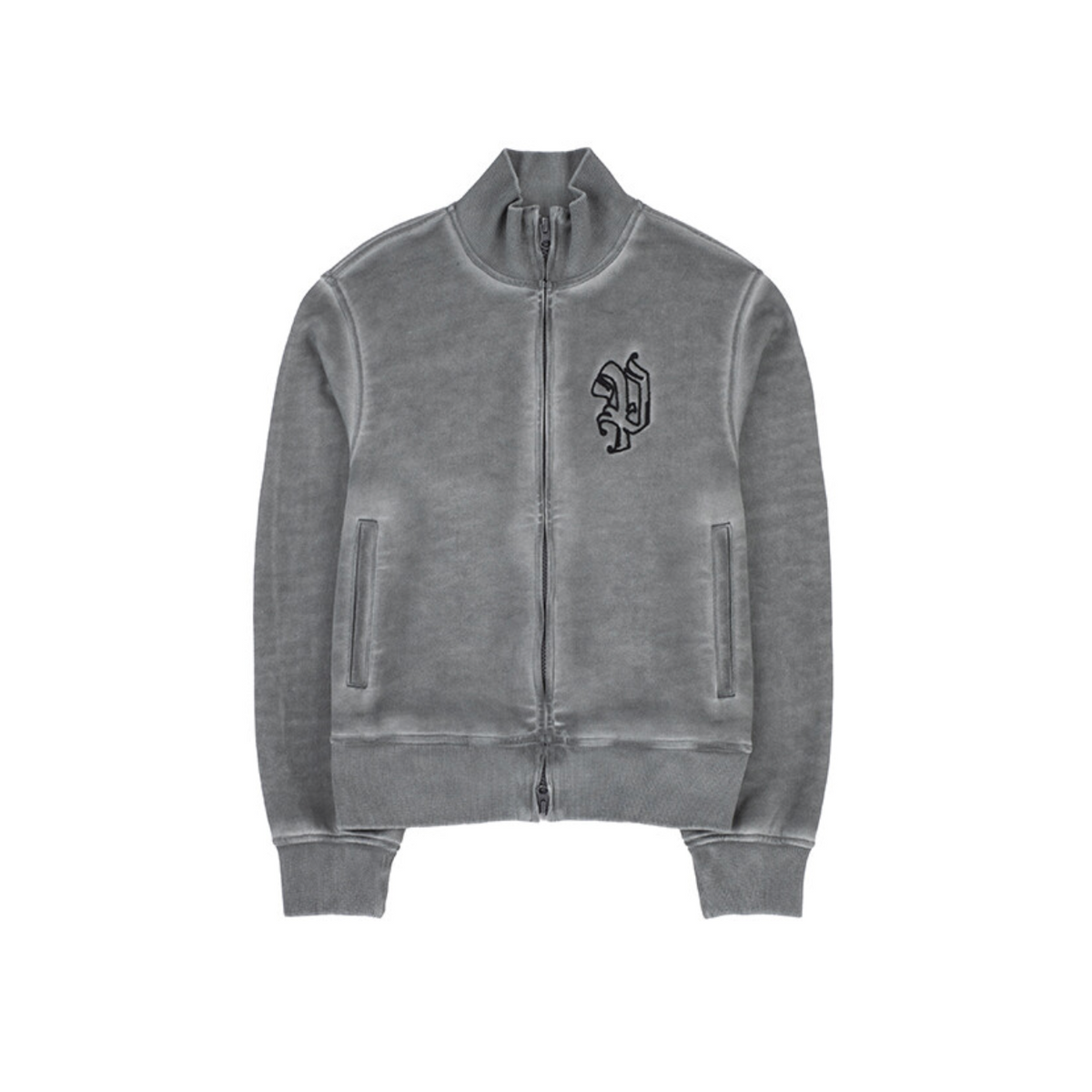 Signature luna garment washing zip-up charcoal