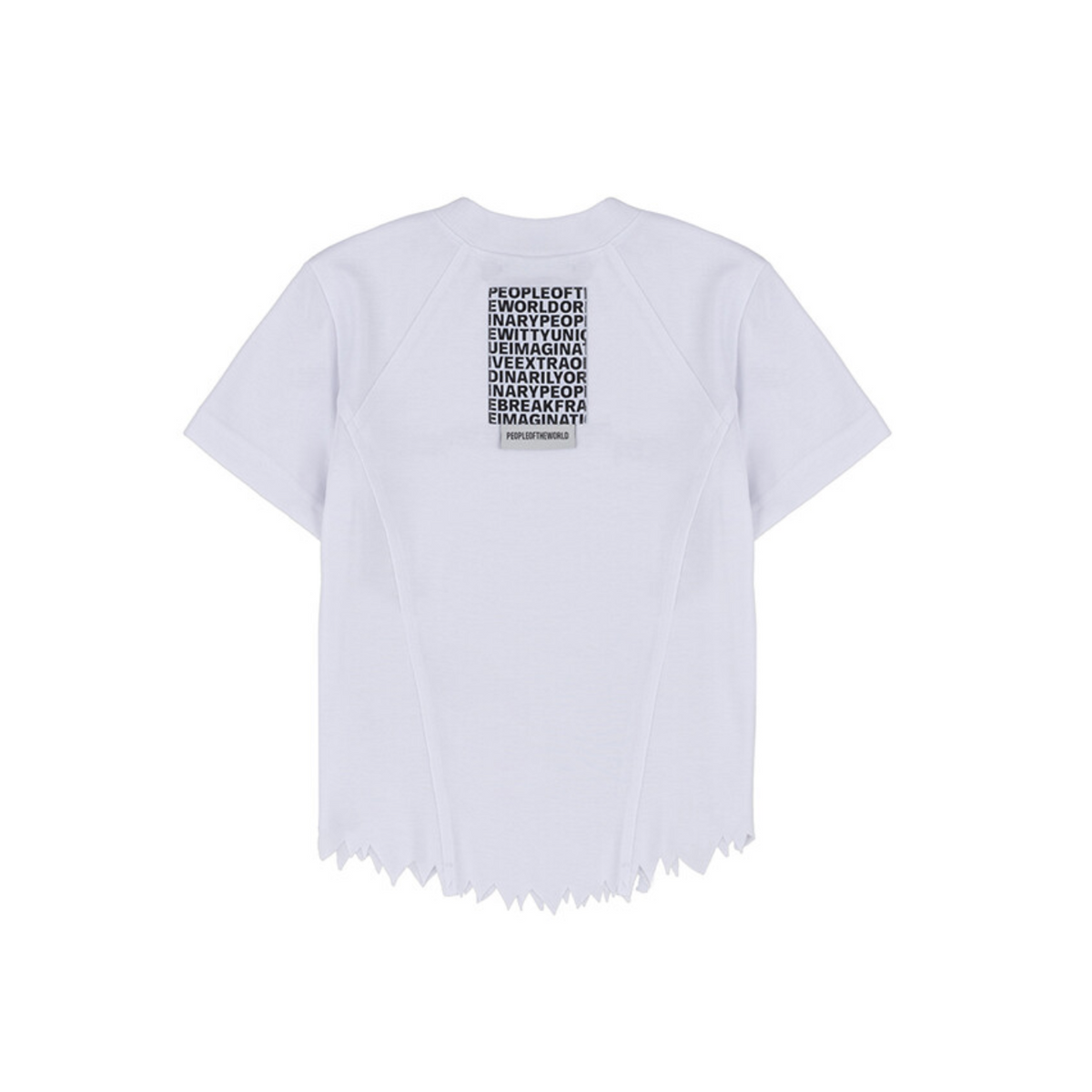 Round damage crop t-shirt white