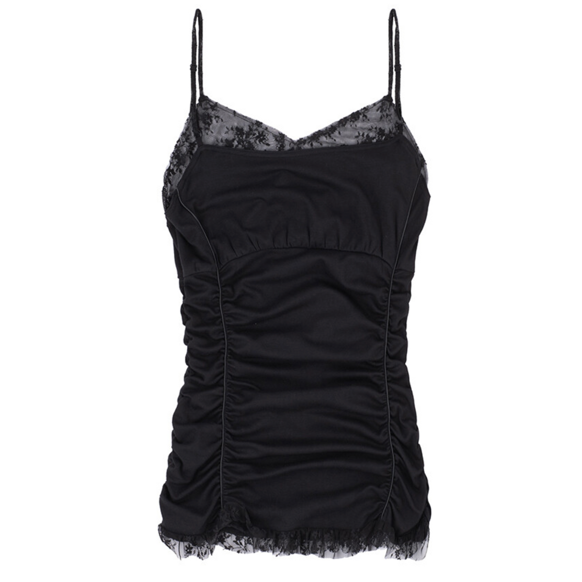 Bamboo lace sleeveless top black