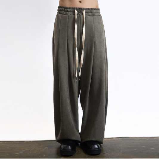 Suede Touch Relaxed Pants Olive