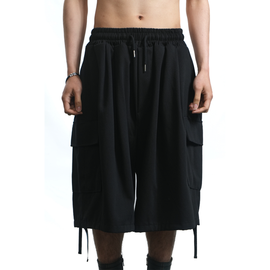 Utility Cotton Shorts Black