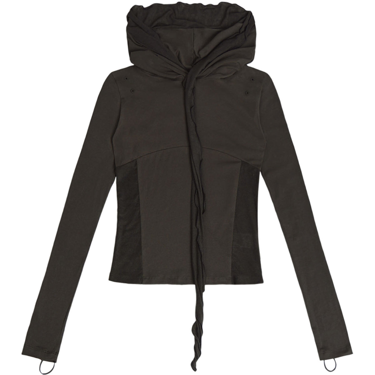 Muffler hoodie long sleeve charcoal