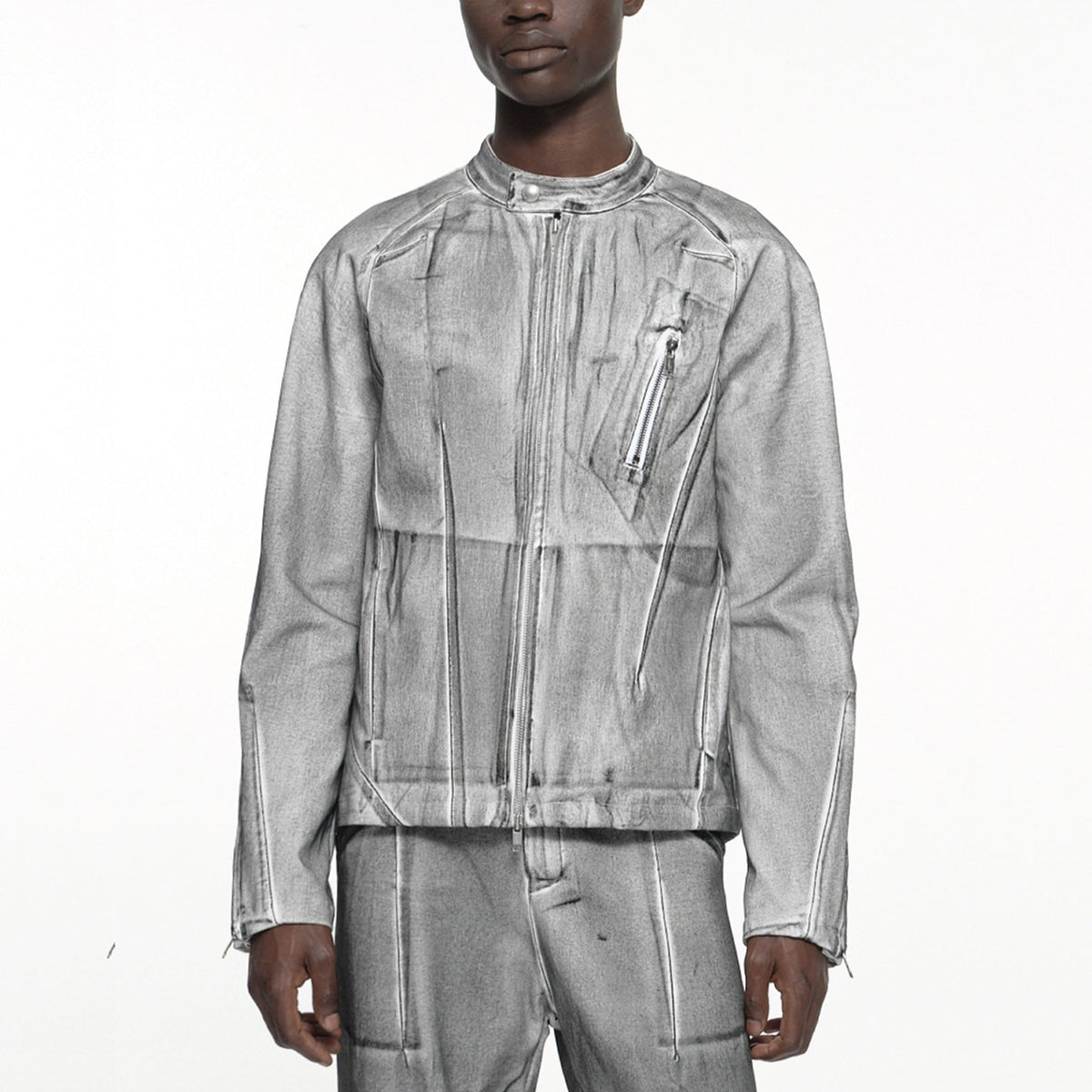 Seam line rider jacket dirty white