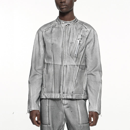 Seam line rider jacket dirty white