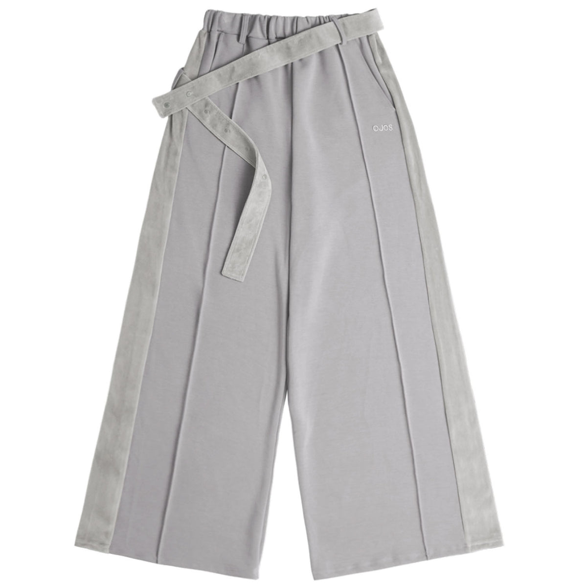 Belt wide sweat pants grey