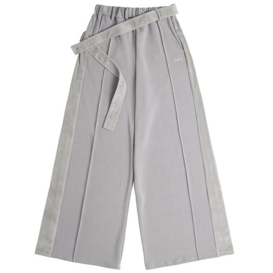 Belt wide sweat pants grey