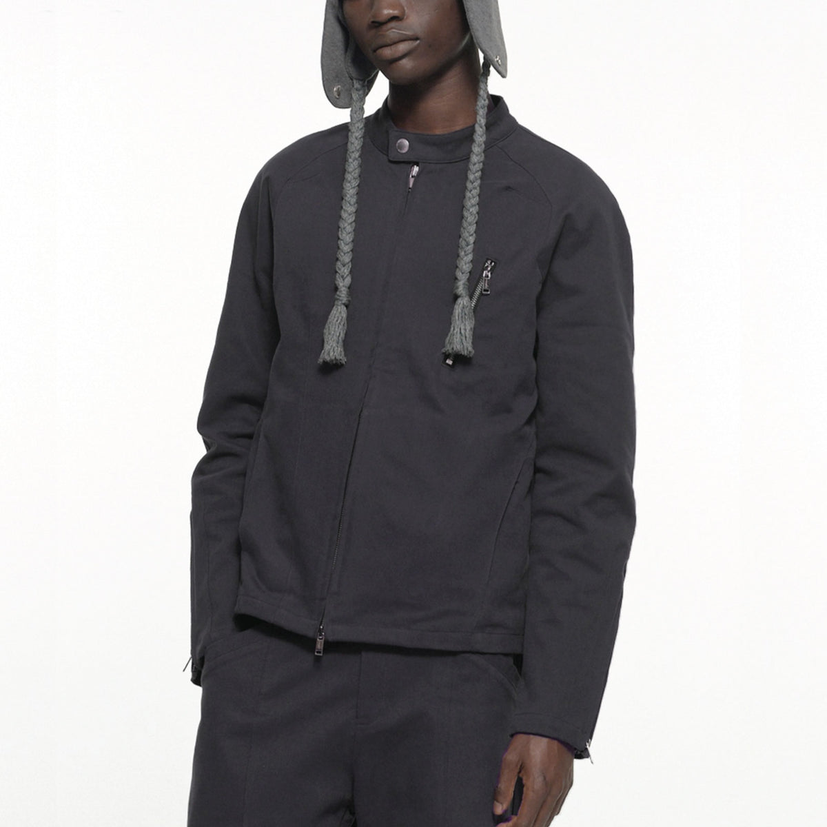 Seam line rider jacket charcoal
