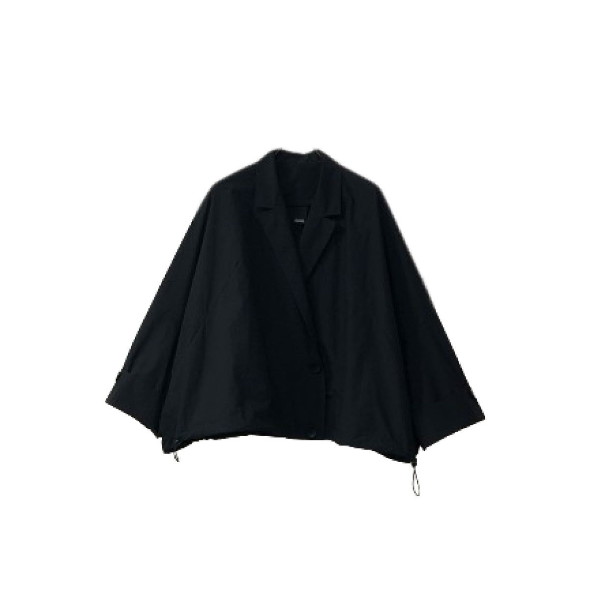 Recycled nylon wide jacket black