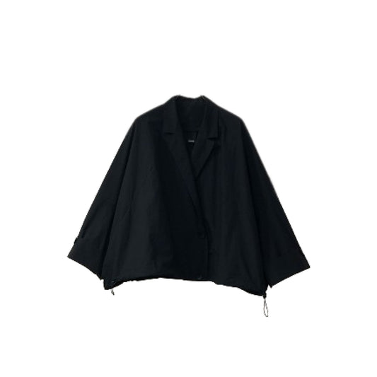 Recycled nylon wide jacket black