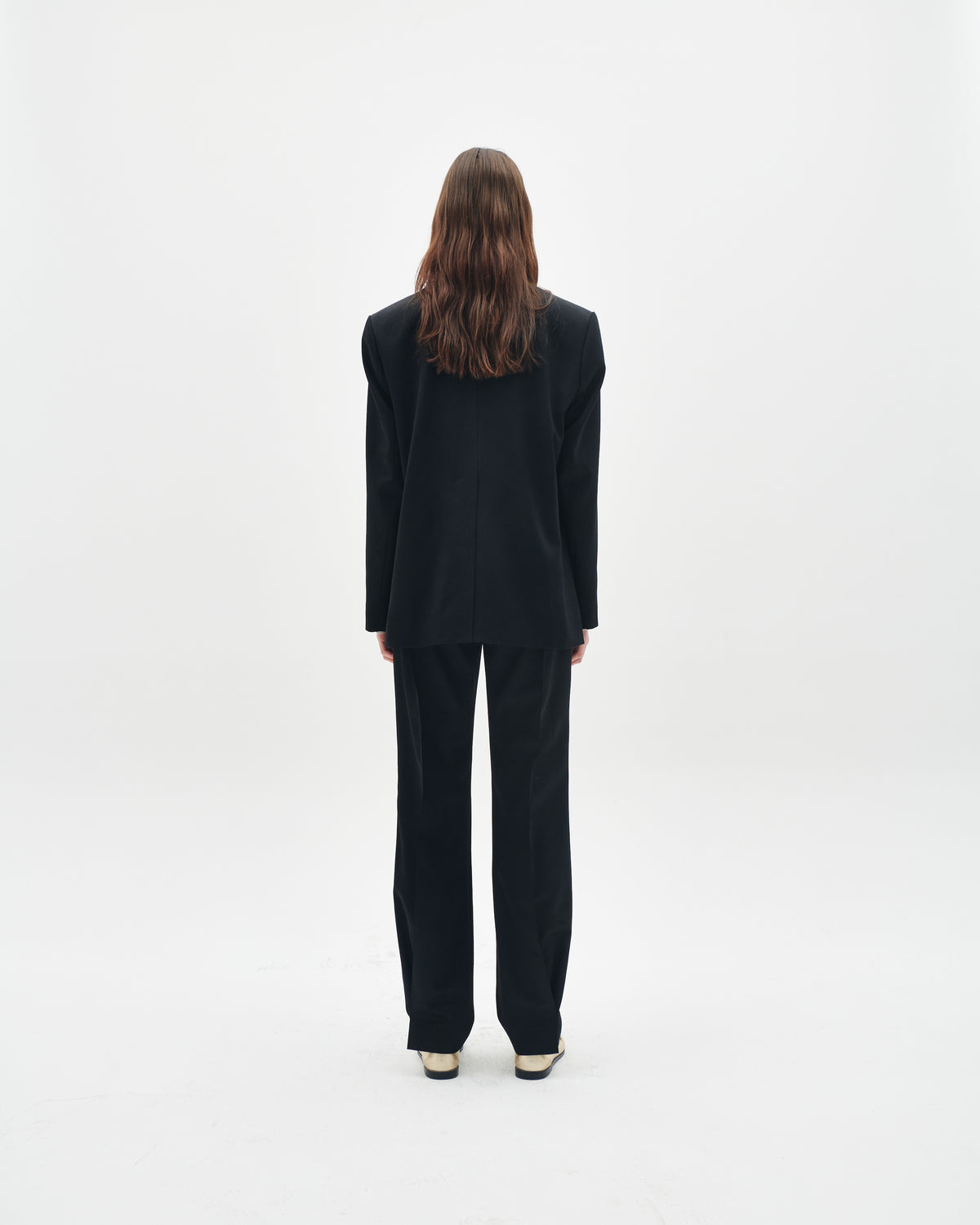 Wool tailored draped jacket