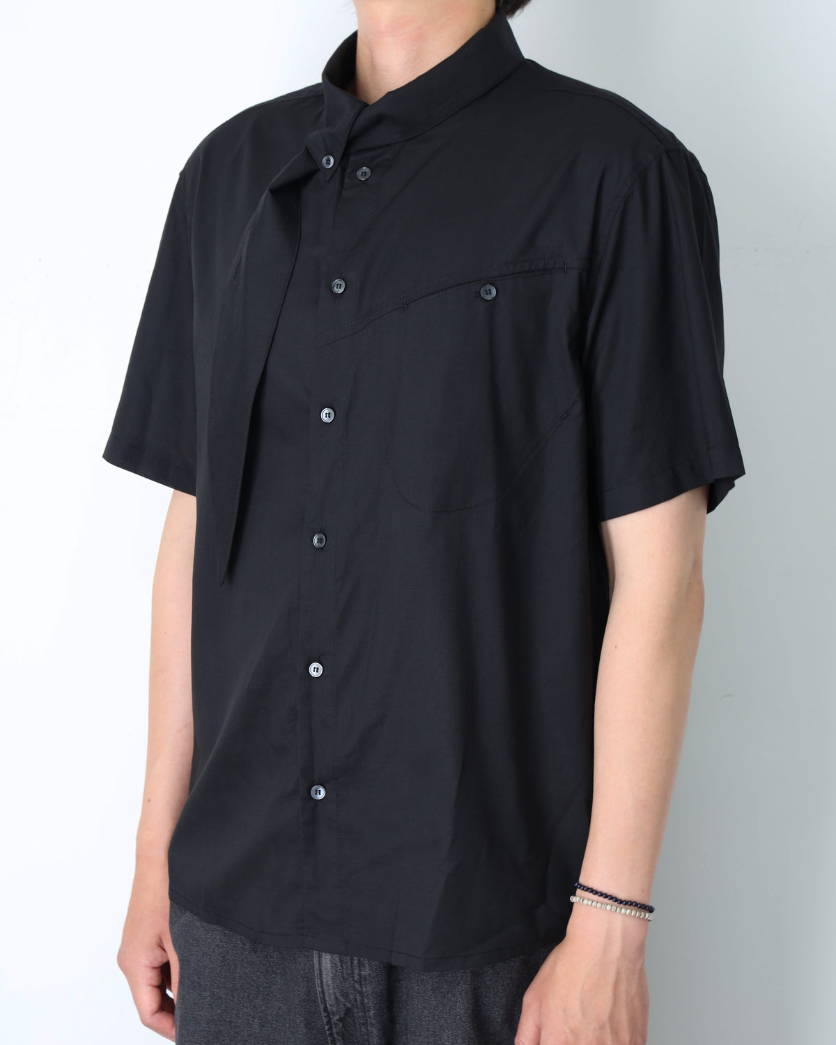 Tail collar shirt_ver balance(black)
