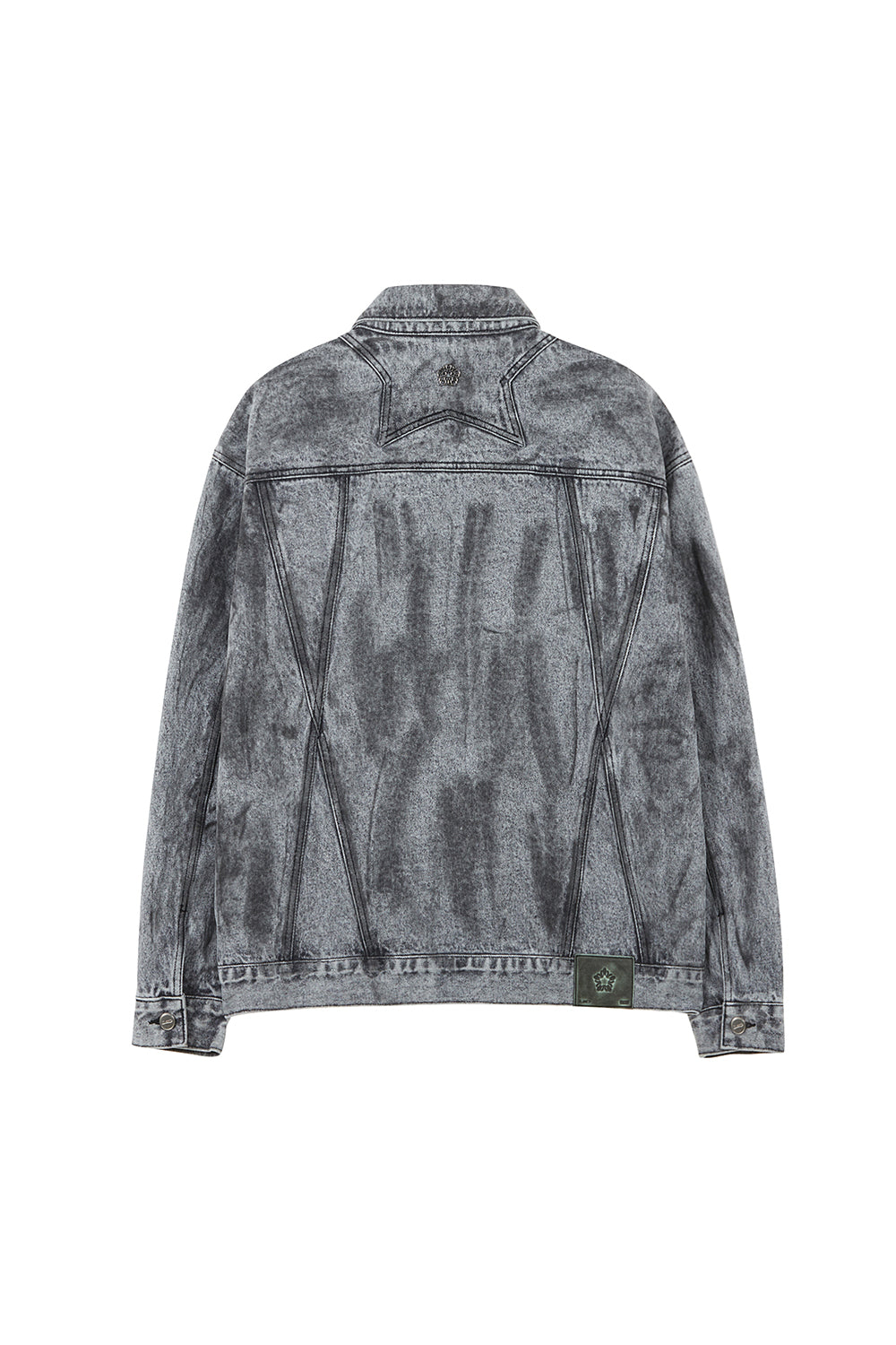 Dirty washed cotton jacket dusty black