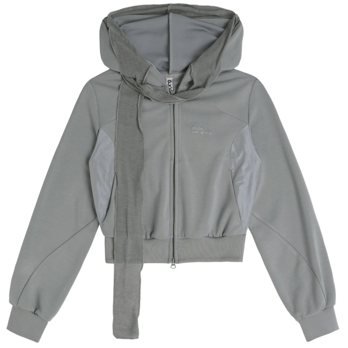 Muffler boxer crop hoodie grey
