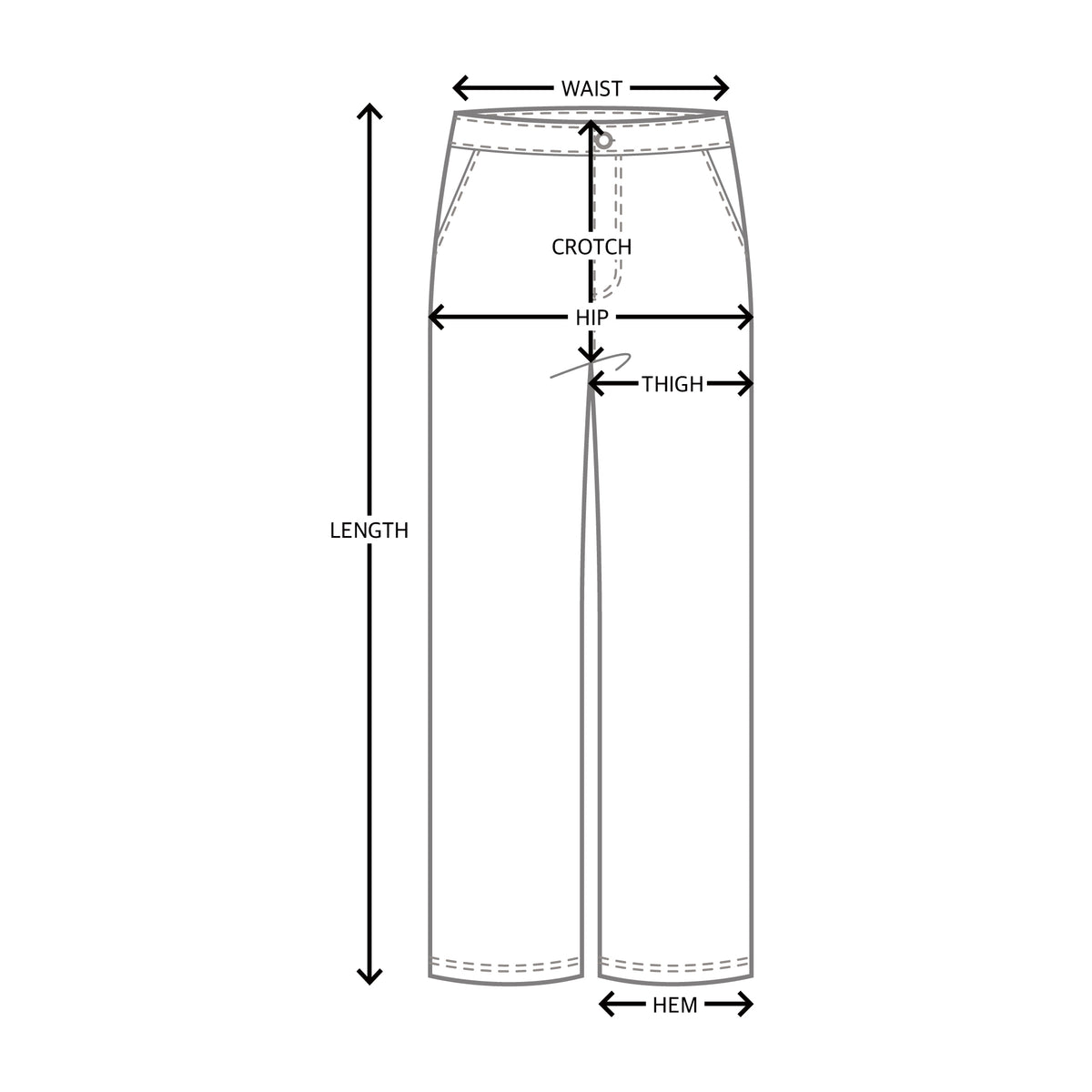 Seam line cotton pants dirty white