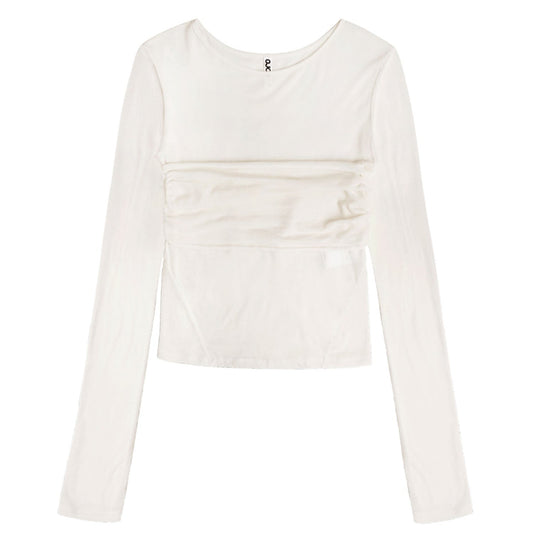 Tube top layered T-shirt off white